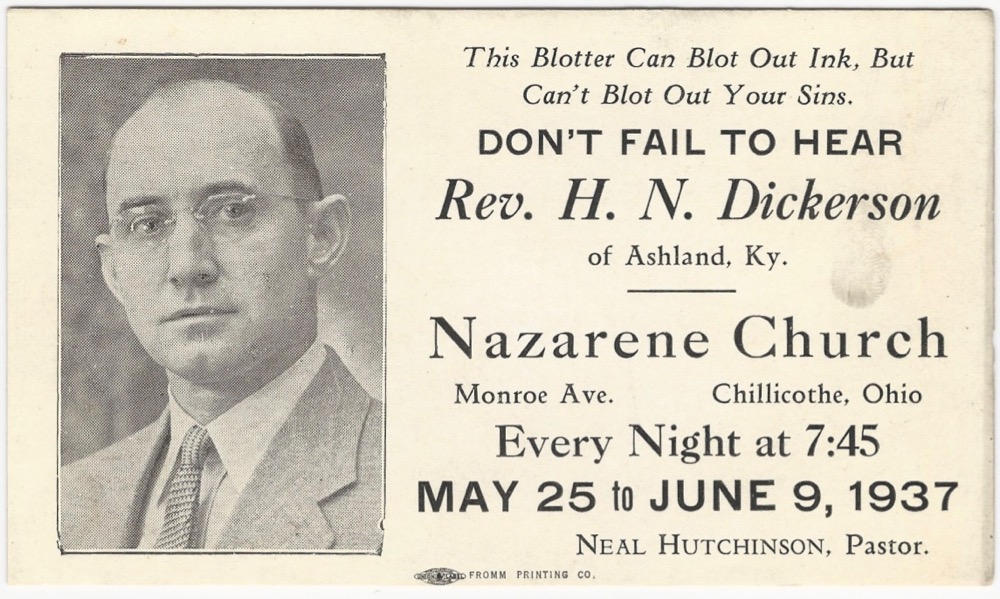 1937 Rev. Dickerson Ashland Kentucky - Chillicothe Ohio ...